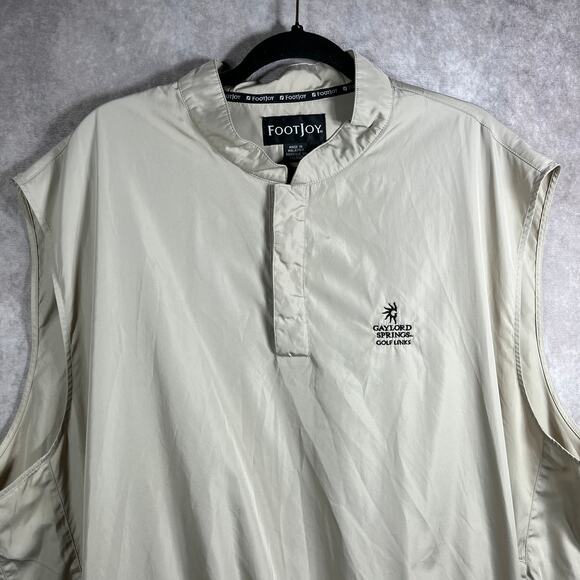 FootJoy Golf Vest Mens Size XL Tan Quarter Snap‎ Sleeveless Outdoor Windbreaker - Picture 1 of 10